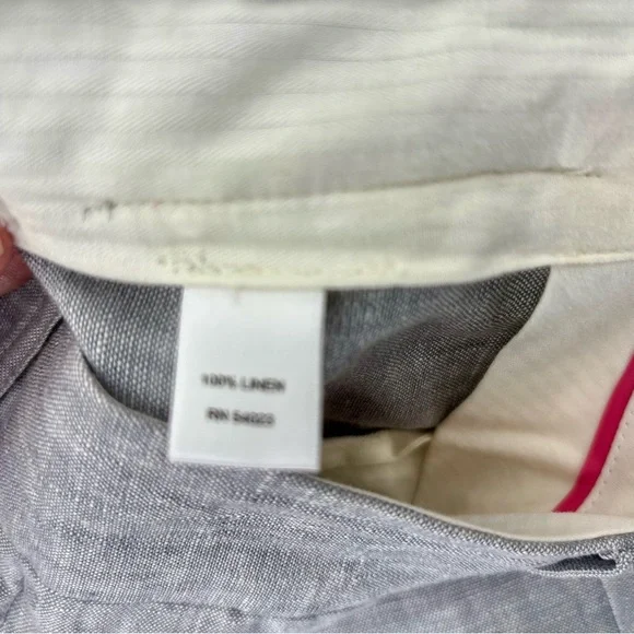 Banana Republic 100% Linen Grey Martin Trouser Pants Size 0P - Picture 11 of 11